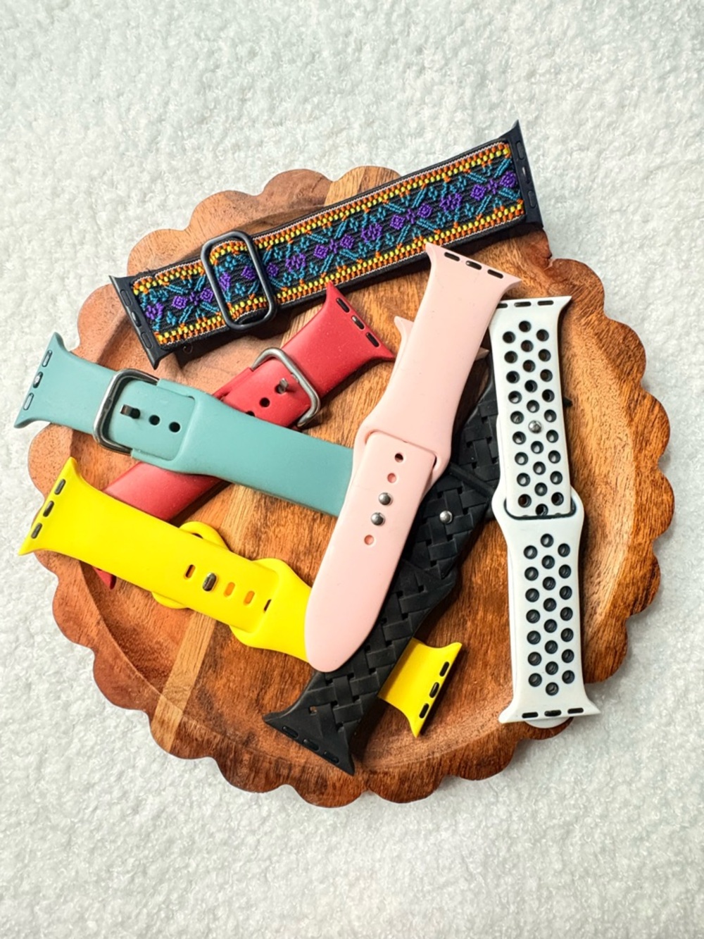 Assorted Silicone & Nylon Apple Watch Bands - Multi Color Set